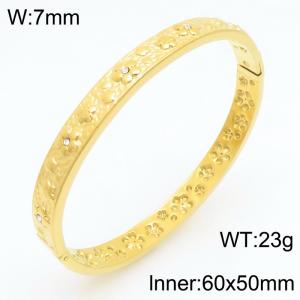 Stainless Steel Stone Bangle - KB211253-KSZ
