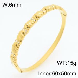 Stainless Steel Stone Bangle - KB211257-KSZ