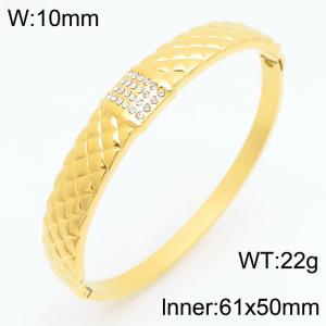 Stainless Steel Stone Bangle - KB211258-KSZ
