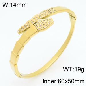 Stainless Steel Stone Bangle - KB211260-KSZ