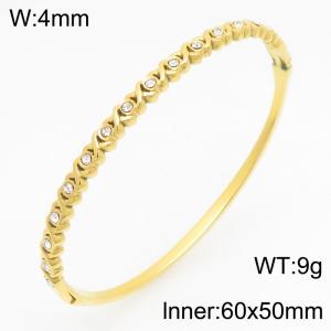 Stainless Steel Stone Bangle - KB211263-KSZ