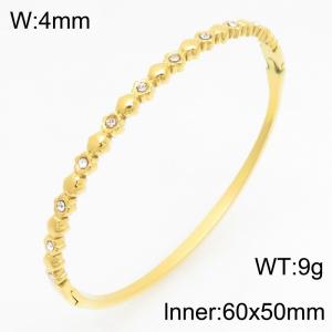 Stainless Steel Stone Bangle - KB211264-KSZ