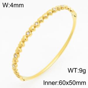 Stainless Steel Stone Bangle - KB211266-KSZ