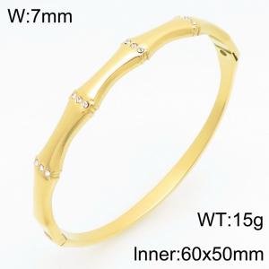 Stainless Steel Stone Bangle - KB211267-KSZ