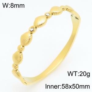 Stainless Steel Stone Bangle - KB211268-KSZ