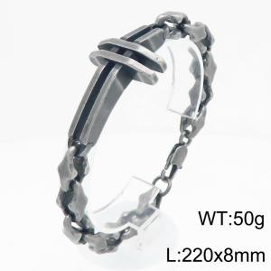 Stainless steel bracelet factory direct supply hot selling simple cross shaped bracelet - KB211388-KFC