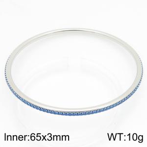 Stainless steel circle minimalist rhinestone bangle - KB211392-GC