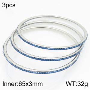 Stainless steel circle minimalist rhinestone bangle - KB211393-GC