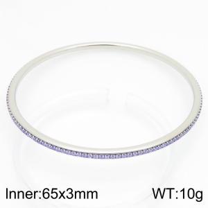 Stainless steel circle minimalist rhinestone bangle - KB211404-GC