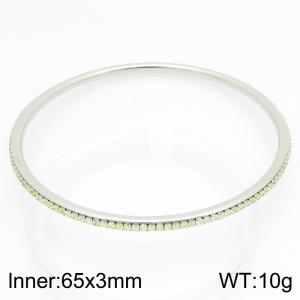 Stainless steel circle minimalist rhinestone bangle - KB211412-GC