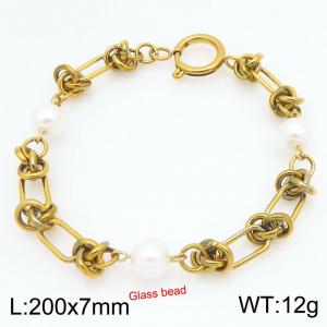 Stainless Steel Gold-plating Bracelet - KB211696-Z