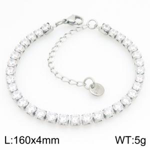 Stainless Steel Stone Bracelet - KB211876-GSD