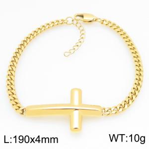 Stainless steel cross element bracelet - KB211915-KFC
