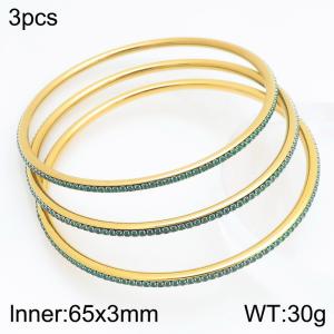 Stainless Steel Stone Bangle - KB211920-GC