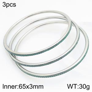 Stainless Steel Stone Bangle - KB211922-GC