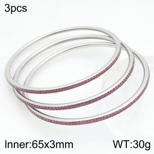 Stainless Steel Stone Bangle - KB211926-GC