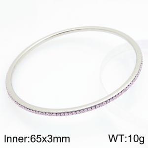 Stainless Steel Stone Bangle - KB211929-GC