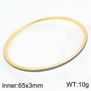 Stainless Steel Stone Bangle - KB211931-GC