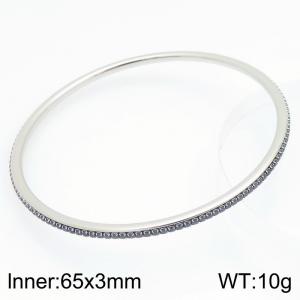 Stainless Steel Stone Bangle - KB211933-GC