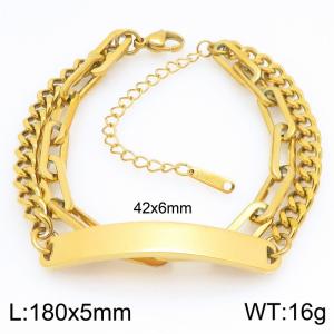 Stainless Steel Gold-plating Bracelet - KB212081-Z