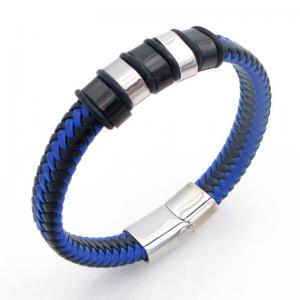 Stainless Steel Leather Bracelet - KB212188-JZ