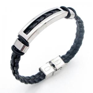 Stainless Steel Leather Bracelet - KB212212-JZ