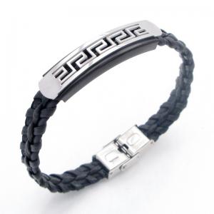 Stainless Steel Leather Bracelet - KB212214-JZ