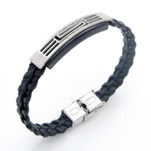 Stainless Steel Leather Bracelet - KB212216-JZ