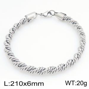 Stainless steel jewelry Fried Dough Twists shaped bracelet - KB212323-ZJZL