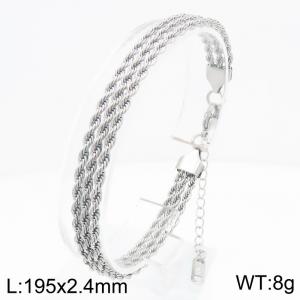 Stainless steel jewelry Fried Dough Twists shaped bracelet - KB212625-Z