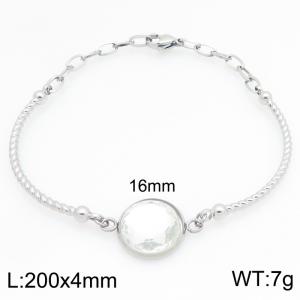 Stainless Steel Stone Bracelet - KB212734-Z