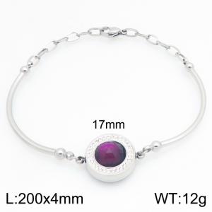 Stainless Steel Stone Bracelet - KB212744-Z