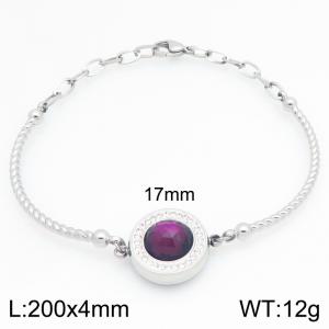 Stainless Steel Stone Bracelet - KB212760-Z