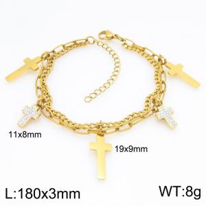 Stainless Steel Gold-plating Bracelet - KB212782-Z