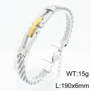 Stainless Steel Gold-plating Bracelet - KB212814-KFC