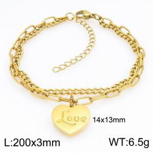 Stainless Steel Gold-plating Bracelet - KB213156-Z