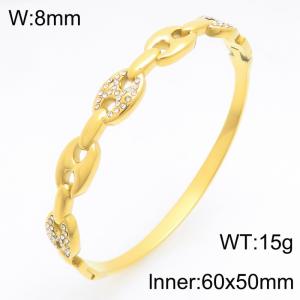 Stainless Steel Stone Bangle - KB213372-KSZ