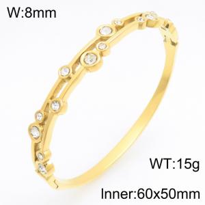 Stainless Steel Stone Bangle - KB213373-KSZ