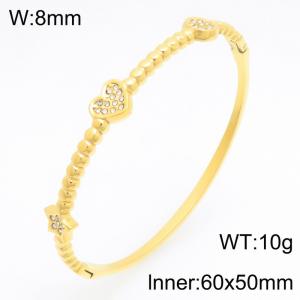 Stainless Steel Stone Bangle - KB213374-KSZ