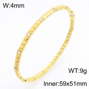 Stainless Steel Stone Bangle - KB213376-KSZ