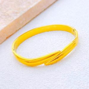 Stainless Steel Gold-plating Bangle - KB213394-SXSJ