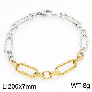 Stainless Steel Gold-plating Bracelet - KB213582-Z