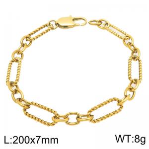 Stainless Steel Gold-plating Bracelet - KB213586-Z