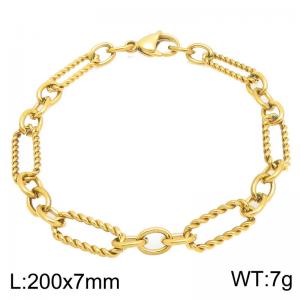 Stainless Steel Gold-plating Bracelet - KB213588-Z