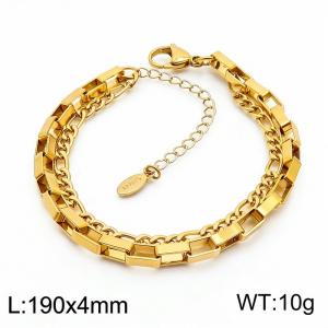 Stainless Steel Plated Gold Bracelet - KB213645-Z