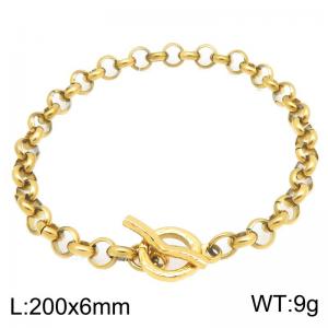 Stainless Steel Gold-plating Bracelet - KB213669-Z