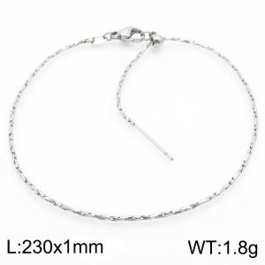 Fashionable and simple adjustable pull-out plain chain thin bracelet - KB213692-Z
