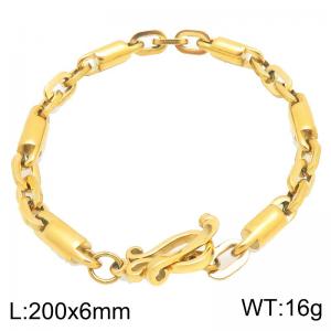 Stainless Steel Gold-plating Bracelet - KB213820-Z