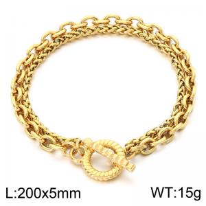 Stainless Steel Gold-plating Bracelet - KB213967-Z