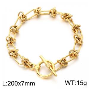 Stainless Steel Gold-plating Bracelet - KB213976-Z